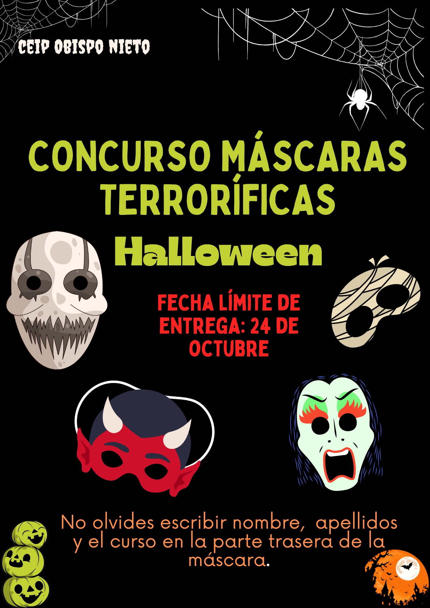 cartel concurso mascaras halloween